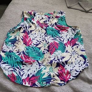 Hawaiian Floral Dress Sleeveless Tank Top